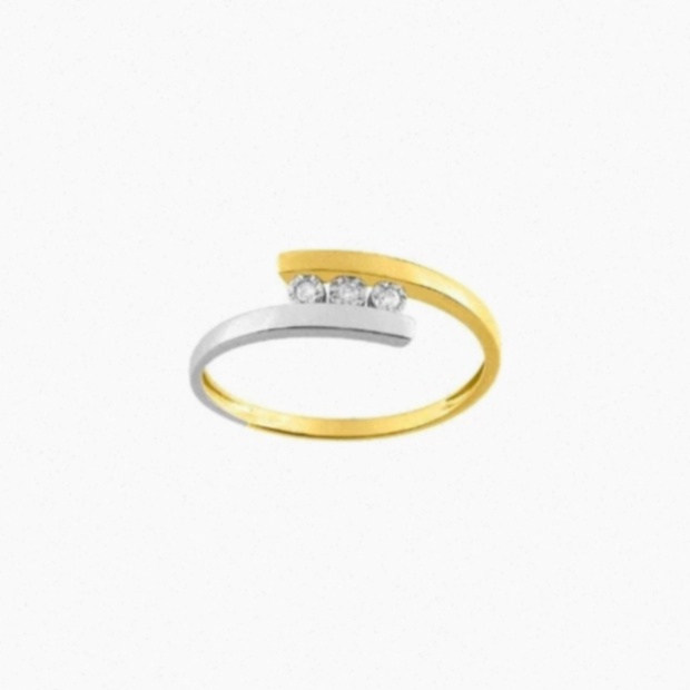Bague or rose pavée