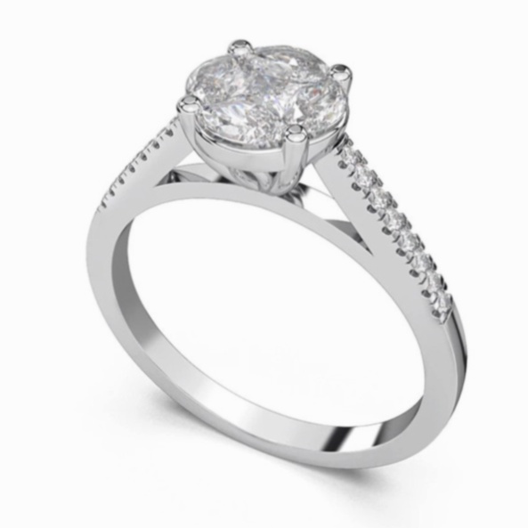 Solitare diamant or 18 ct