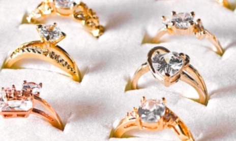 Bague zircon or blanc