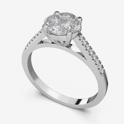 Solitaire Or Blanc et Diamant