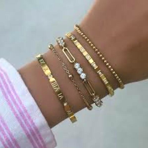 Bracelet chaîne acier mixte