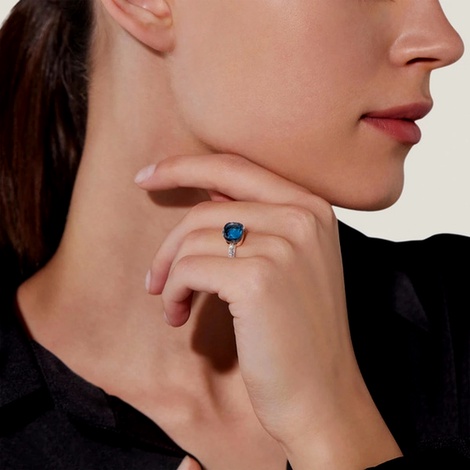 Bague Topaze bleue